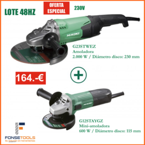 HIKOKI LOTE 48HZ AMOLADORA 2000W + MINI-AMOLADORA 600W